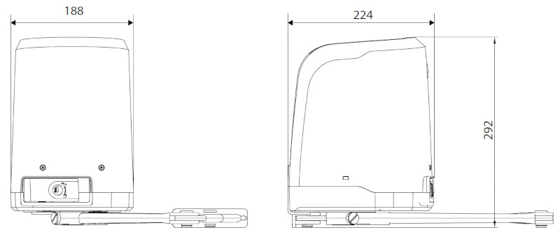 Габаритные размеры: BFT VIRGO SMART BT A20